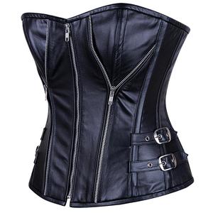 Corset en cuir véritable pour femmes Sexy Overbust Shapewear Corset moderne pour grande taille respirant - Product Image 4