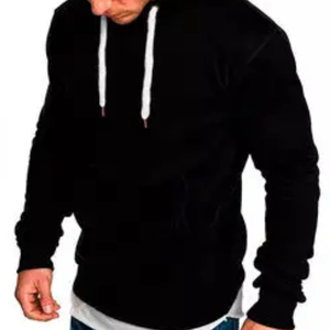 New Arrivals Plain <b>Hoodies</b> No <b>String</b> Custom Puff Print Hoodie <b>for</b> Men - Product Image 1