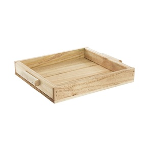 Nouvel arrivage Plateau en bois massif de haute qualité Plateau en forme d'hexagone écologique avec finition polie Poignée de plateau en bois design - Product Image 1