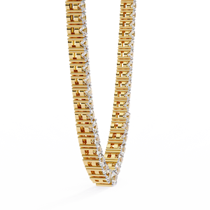 Personalizable 14K oro sólido VVS tenis collar laboratorio de hielo cultivado diamante cadena Unisex joyería de lujo 27,70 quilates IGI certificado regalo - Product Image 4