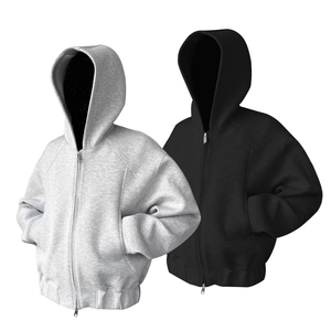 OEM Service 100% Cotton Unisex Hoodies Sweatshirts Contrast Color Half Zipper Long Sleeve Spring Beaded Customized Embroidered - Product Image 1