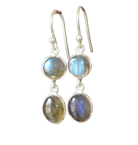 Pendientes de Labradorita con Baño de Oro y Plata de Ley para Mujer y Niña, Regalo de Aniversario - Product Image 1