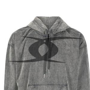 Sudadera con capucha lavada con ácido personalizada para hombre, Jersey de algodón liso de rizo francés pesado, ropa de calle de gran tamaño térmica para invierno - Product Image 3