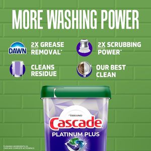 Cascade Platinum Dishwasher Detergent Powder 92 Fresh Scent ActionPacs <b>Net</b> Wt 51.2 Ounce - Product Image 5
