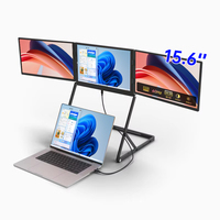 Écran portable pliable triple Eimio 15,6 pouces IPS pour ordinateur portable de jeu avec haut-parleur intégré et interface Type-C OEM