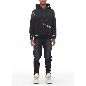 Pantalon évasé sur mesure pour homme, coupe ajustée, avec survêtement empilé, ensemble de jogging de maternité pour l'hiver - Product Image 1