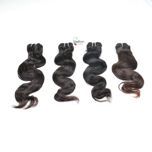 Paquetes de Cabello Humano Ondulado Natural 100% de Calidad, Baratos, de Templo Indio Remy, Sin Procesar, de Proveedores, Color Negro, Doble Trama a Máquina - Product Image 4