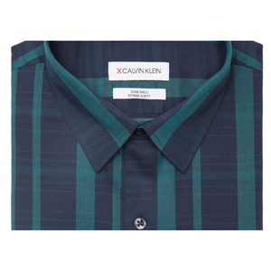 Camicia Elegante a Righe Extra Slim-Fit da Uomo Calvin Klein, 100% Cotone Popeline Antipiega, Verde, Taglia 16-16 12 32-33 - Product Image 2