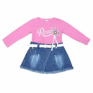 ชุดเดรสแขนยาวสำหรับเด็กผู้หญิง - สีชมพู - Product Image 1