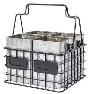 Prix abordable Rectangulaire Galvanisé Fini Caddy Vintage Nouveau Caddy Galvanisé Métal Couverts Ustensile Porte-Couverts - Product Image 2