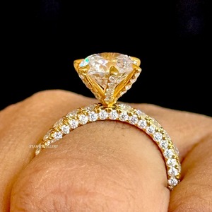 Bague de fiançailles en or massif 14K 2 Ct CVD IGI certifié diamant solitaire, bague en diamant solitaire de 2 Ct taille ronde cultivée en laboratoire - Product Image 4