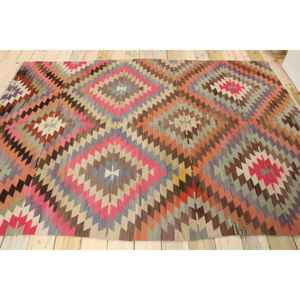 Tapis turc, tapis vintage 5,8x8,3 pieds, tapis en laine rouge à imprimé animal - Product Image 2