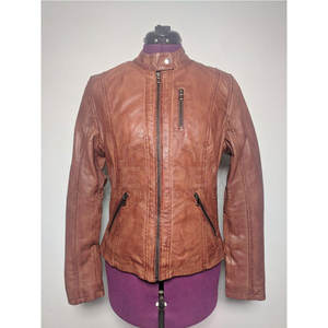 High Quality Custom OEM <b>Women's</b> <b>Lightweight</b> Full-Zip Water-Resistant Packable Leather Puffer <b>Jacket</b> Long-Sleeve Hooded Autumn - Product Image 6