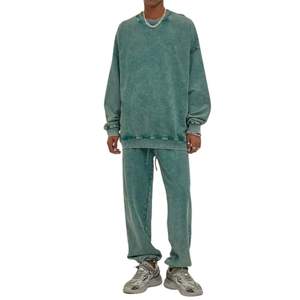 Conjunto Deportivo Unisex de Invierno para Correr, Color Personalizado, 100% Algodón, Felpa, Sólido, Informal, Sudadera, Pantalones Deportivos, Transpirable, Resistente a los Ácidos - Product Image 2