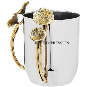 Asas de diseño de hojas de latón, Decoración de mesa de restaurante, tazas decorativas de uso de cocina de acero inoxidable de Metal de gran tamaño al mejor precio - Product Image 2