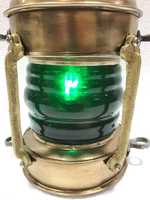 Lampe électrique Vintage en laiton rouge et vert, lanterne de bateau, lumière de fête décorative