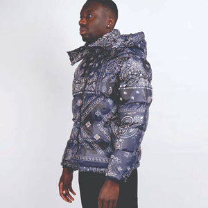 Custom Logo Thin Waterproof High Street Style <b>Men</b> Puffer Jacket Canvas Fabric Winter Season Eco-Friendly Breathable OEM Service - Product Image 2