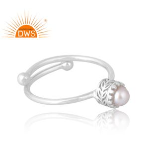 แหวนพลอยมุกธรรมชาติเงินสเตอร์ลิง925ขายดีเครื่องประดับที่กำหนดเองสำหรับผู้หญิงของขวัญสำหรับผู้หญิงสำหรับเธอ - Product Image 4