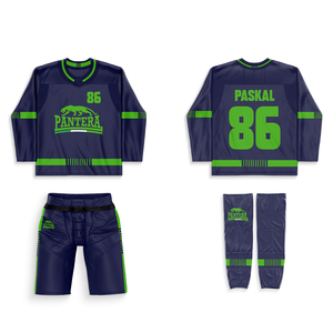 Ensemble d'uniformes de hockey sur glace sublimés personnalisés, maillot et pantalon avec logo, nom et numéro de l'équipe Fabricant de vêtements de sport OEM - Product Image 4