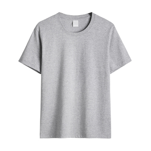 เสื้อยืดคอกลมแขนสั้นสีขาวล้วนสำหรับผู้ชาย ผ้าฝ้าย 100% ทรงปกติ สวมใส่สบาย สีพื้น - Product Image 2