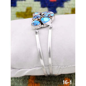 Southwest Handmade Golden Hills Fashion <b>Cuff</b> <b>Bracelet</b> Turquoise Sterling <b>Silver</b> Elegant Golden Hill's Turquoise <b>Cuff</b> <b>Bracelet</b> - Product Image 2