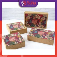 Cajas de Regalo de Papel Kraft Biodegradables y Reciclables Personalizadas, con Diseño de Chocolate y Flores Navideñas, para Empaque de Alimentos