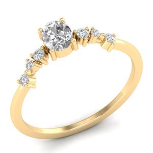 Bague en moissanite REYES, coupe ovale classique, 0,47 carat, en argent sterling 925, bagues de fiançailles et de promesse pour femmes, bijoux fins - Product Image 2