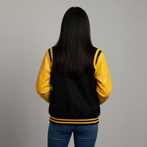 Veste universitaire surdimensionnée en cuir de haute qualité, sur mesure, avec logo brodé personnalisé, veste de baseball universitaire - Product Image 3