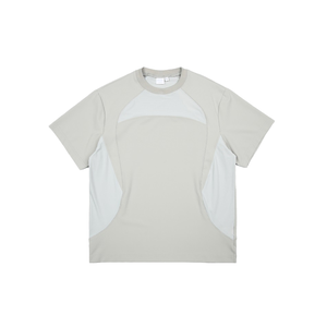 T-shirt sportif pour homme à manches raglan, coupe classique, col rond, color-block, séchage rapide, en polyester tricoté, motif uni bleu - Product Image 4