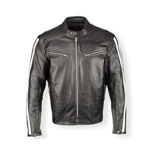 เสื้อแจ็กเก็ตหนังแกะสำหรับผู้ชาย,ขายดีที่สุดเสื้อแจ็กเก็ตหนังแท้ทรงสลิมฟิตสำหรับผู้ชาย - Product Image 3