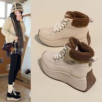 Chaussures décontractées tendance pour femmes, en PU, à semelle épaisse, chaudes, en fourrure, antidérapantes, à semelle souple, confortables, vente chaude