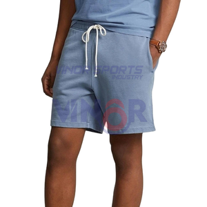 Pantalones cortos de gimnasio personalizados para hombre 2025, forro polar de algodón y poliéster de secado rápido con estampado de logotipo, patrón sólido y bolsillos para ropa deportiva - Product Image 2