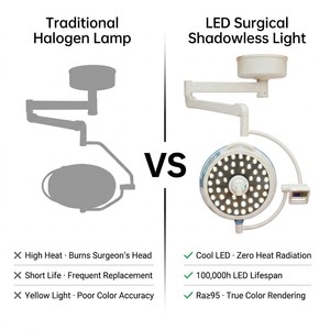 โคมไฟผ่าตัดแบบติดเพดาน CE LED ปราศจากเงา สำหรับห้องผ่าตัด พร้อมชิป Osram จากเยอรมนี - Product Image 5