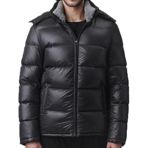 Qito International Black Puffer Jacket for <b>Men</b>-High Street Fashion Windproof Breathable 100% Nylon Winter Outdoor Jacket - Product Image 3