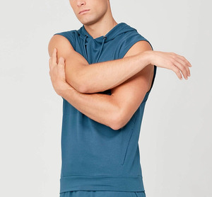 Sweat à capuche d'été en coton spandex personnalisé sweats à capuche sans manches fitness entraînement personnalisés - Product Image 5