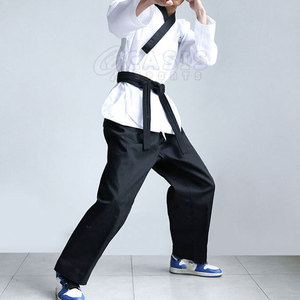 OEM Venta caliente de algodón de manga larga Taekwondo Uniforme Artes Marciales Uniforme de Taekwondo al por mayor - Product Image 4