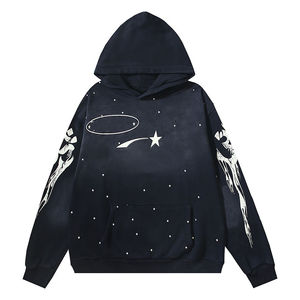 Movatextiles เสื้อมีฮู้ดน้ำหนักมาก, เสื้อฮู้ดแบบสวมศีรษะเสื้อฮู้ดแบบสวมศีรษะติดพลอยเทียม500gsm ความร้อนแสงแดดซีดจาง - Product Image 1