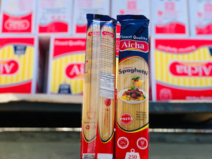Aicha Dry <b>Long</b> <b>Spaghetti</b> Pasta 250g Durum Wheat Halal Certified Refined Yellow Italian Fast Cooking Bulk Box Bag Made - Product Image 1