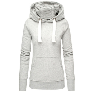 Sudadera con capucha de invierno de gran tamaño para mujer de alta calidad, jersey de lana de manga larga con estilo informal, cuello con capucha, diseño liso - Product Image 3