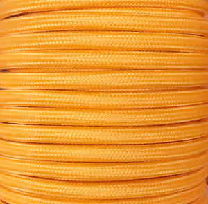 Bobina da 15 metri di cavo tessile decorativo liscio opaco arancione chiaro (CIR62CM33) - Product Image 1