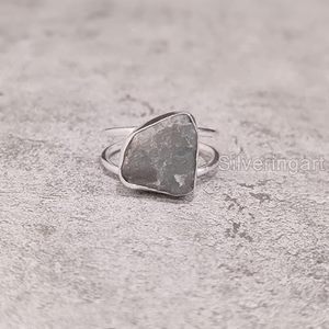 Bague pour femme en argent sterling 925, pierre précieuse labradorite naturelle, double bande, cadeau de Noël, cadeau d'anniversaire, bijoux faits à la main - Product Image 4