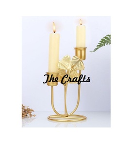 <b>Leaf</b> Design Candle Holder Handmade Metal Gold Color Candle Holder For Wedding Home And Hotel Decoration Use - Product Image 2