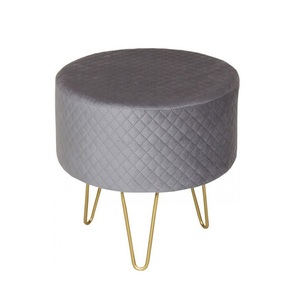 Petit tabouret design antique pour la maison Base en métal Tabouret pouf rond de couleur rose décontracté à bas prix - Product Image 3