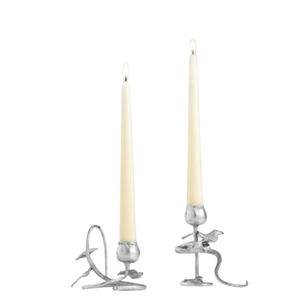 Bougeoirs en métal argenté torsadés élégants, style bohème élégant, bougeoirs décoratifs en aluminium, table de mariage moderne - Product Image 6