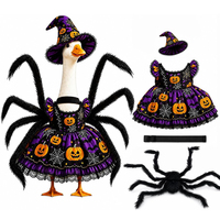Costume de Halloween pour oie de porche, motif citrouille, pattes d'araignée, robe de sorcière, pour statue de 23 pouces, décoration de jardin et de festival
