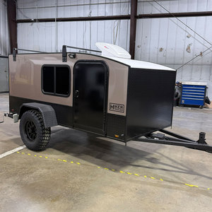 Modern Aluminum Mini Caravan Travel <b>Trailer</b> 4 Person Gray Slide Kitchen Independent Plastic Honeycomb <b>Floor</b> for Road Camping - Product Image 4