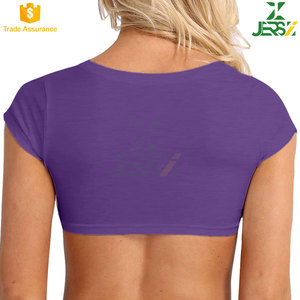 Tops cortos sensuales con estilo para mujer, camisetas sin mangas de corte bajo transpirables tejidas de algodón y poliéster personalizables, pecho erótico - Product Image 2