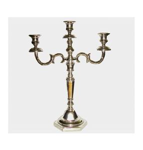 Candélabre en métal fait main de luxe avec bougeoirs perlés en cristal, centre de table et de sol, décoration de fête, support pour bougies chauffe-plat et pilier - Product Image 2