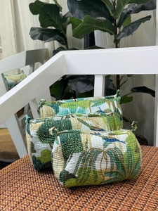 White Palace Quilted Cotton for <b>Bags</b> Set 3 Eco-Friendly Waterproof Zipper Vintage Makeup <b>Storage</b> Case <b>Large</b> Small Capacity - Product Image 4