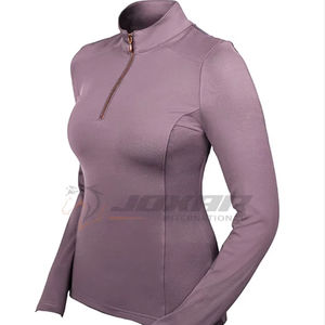 เสื้อขี่ม้าสำหรับผู้หญิงเสื้อออกกำลังกายน้ำหนักเบาระบายอากาศได้ดีเสื้อผู้หญิงผ้ายืดแบบมีสไตล์ - Product Image 1